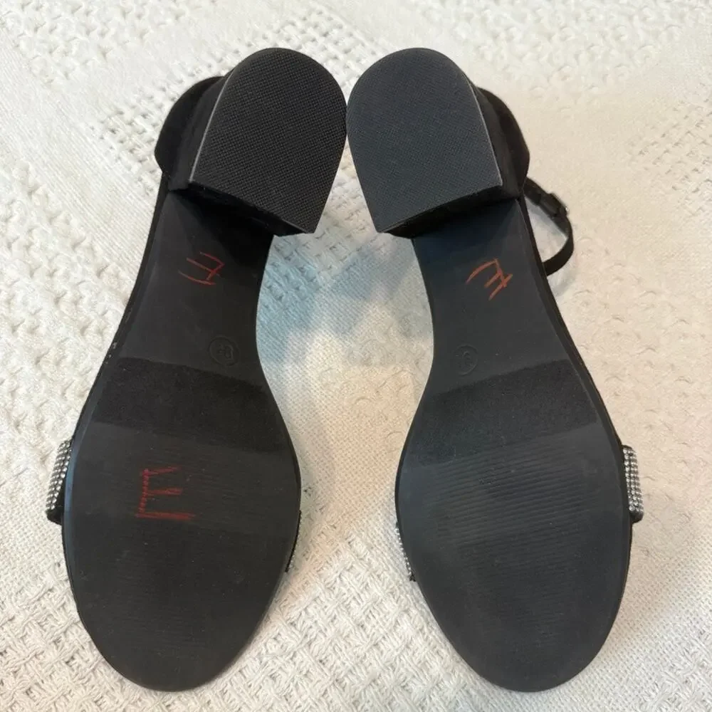Madden NYC 9.5 Illie City embellished ankle strap block heel sandal 2970